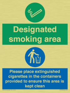 Designated smoking area
Please place extinguished cigarettes in the containers provided to ensure this area is kept clean